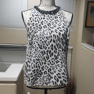 Black and white animal print top